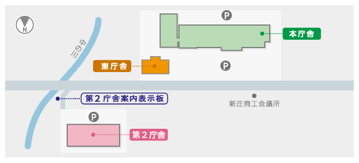 庁舎配置図の画像