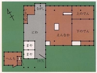 旧矢作家住宅（国指定重要文化財）の見取り図イラスト